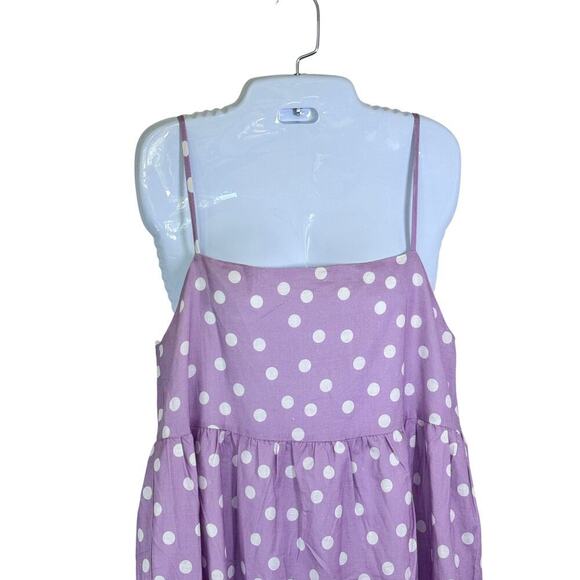 New CHARLIE HOLIDAY Anthropologie Isabella Maxi Dress Lavender White Polkadot 4 - Picture 3 of 11